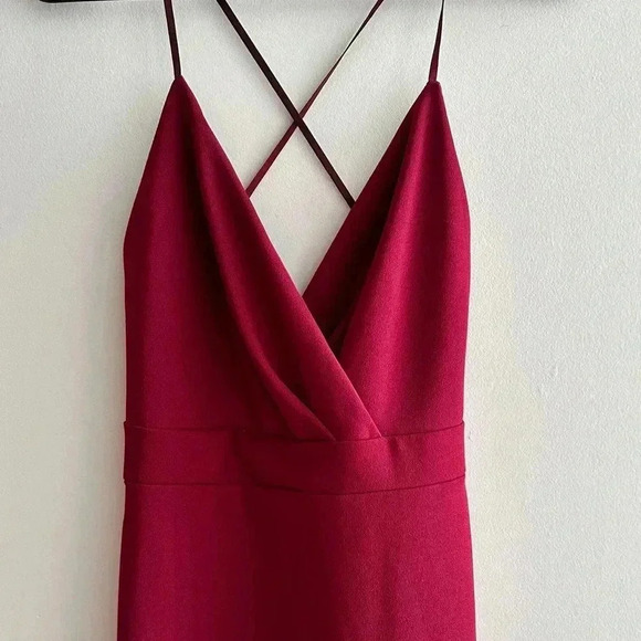 Windsor Strappy Dress Asymmetrical Slit, Red Wine Cocktail Dress, Size Small - Picture 1 of 16